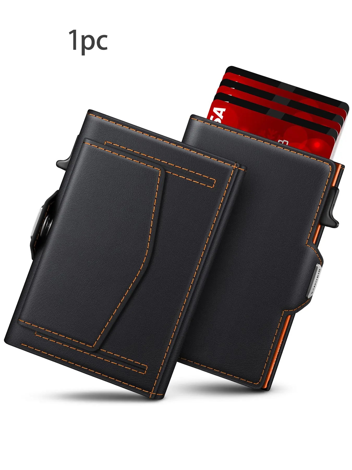 Men's Ultra-Thin RFID Blocking Technology Card Wallet, Front Pocket Pop-Up Design with ID Window, Perfect Gift for Husband or Father, Credit Card Holder, RFID Card Holder, Card Carrying Holder