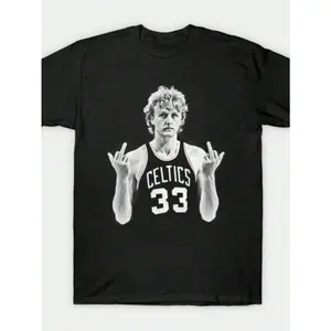 Larry Bird Retro 90s T-Shirt Black Shirt Men's Shirts Vintage Men's Clothing