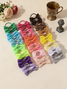 20pcs mini bow hair ties, small and cute hair accessories, fully covered edge to prevent hair damage, suitable for everyday wear, and as a holiday gift. Elastic mini bow hair ties, Cute Bowknot Design