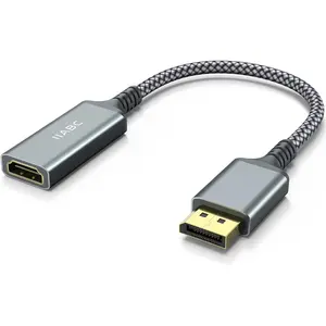 4K DisplayPort to HDMI Adapter , -Plated -Directional Display Port DP to HDMI Screen Converter (Male to Female) Compatible for , , , GPU, , , More Passive