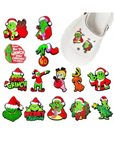 14pcs Cartoon Christmas Gnome Shoe Accessories Set, Detachable DIY Flower & Buttons, Perfect Party Decoration