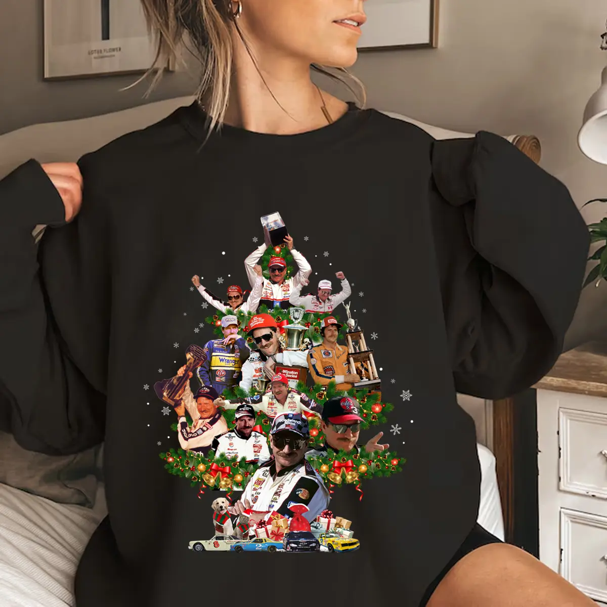 Dale Earnhart Christmas Vintage Style T-Shirt, Nascar Ugly Christmas Sweater, Unisex Crewneck Sweatshirt, Hoodie
