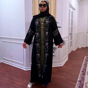 Vine embroidery 3pcs Abaya