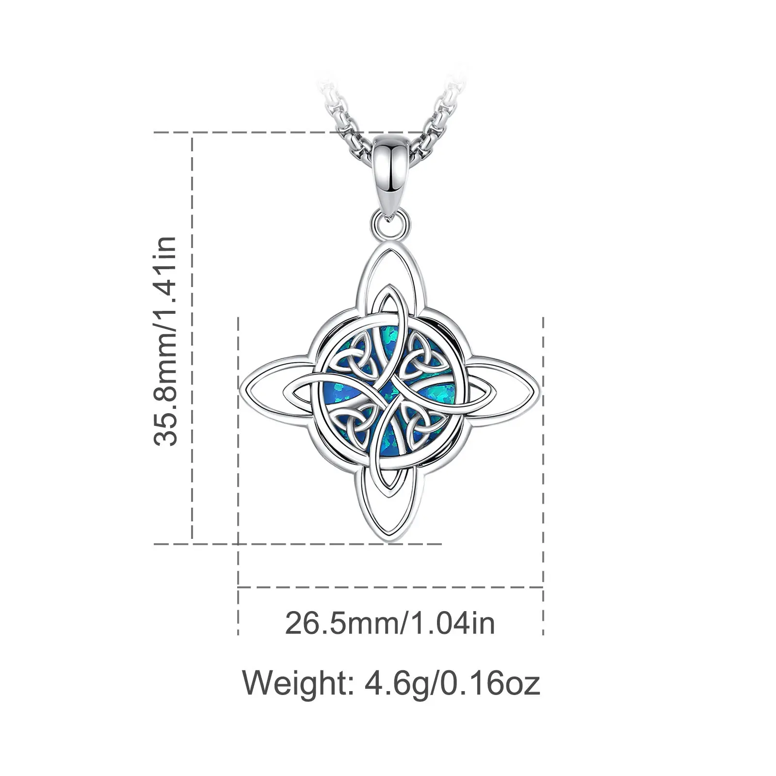 Synthetic Blue Opal With Rope Chain Gift