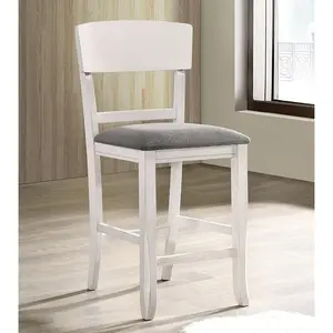 24/7 Shop At Home Drov Classic Wood Padded and Curved Back Counter Height Chairs with Convenient Footrests (Set of 2) for Dining Room, Kitchen