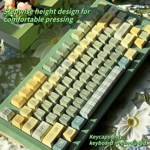 New Self-Discipline Themed 120-Key PBT Keycaps CHERRY Profile Design Mechanical Keyboard Keycaps with 5-Side Dye-Sublimation Full-Color Craftsmanship Wear-Resistant & Anti-Shine Compatible with 61/64/68/82/84/87/96/98/100/104/108-Key Mechanical Keybo