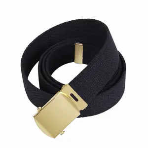 Rothco Black Web Belts - High-Density Cotton Canvas, Secure Metal Buckle, Detachable Metal Buckle, Fully Adjustable 44 inch, 54 inch or 64 inch Belts