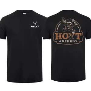 Hoyt Archery Outdoor Hunting T-shirt, Archery Tactical Gear, Unisex Short Sleeve Casual 100% Cotton, Made in USA
