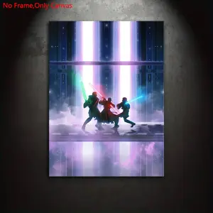 1 piece/set of unframed canvas print posters, classic sci-fi art, epic battle of the dark side, perfect gift for movie fans, ideal for bedroom, living room, kitchen, dormitory hallway, murals, wall decoration, room decoration, Modern Home Decor