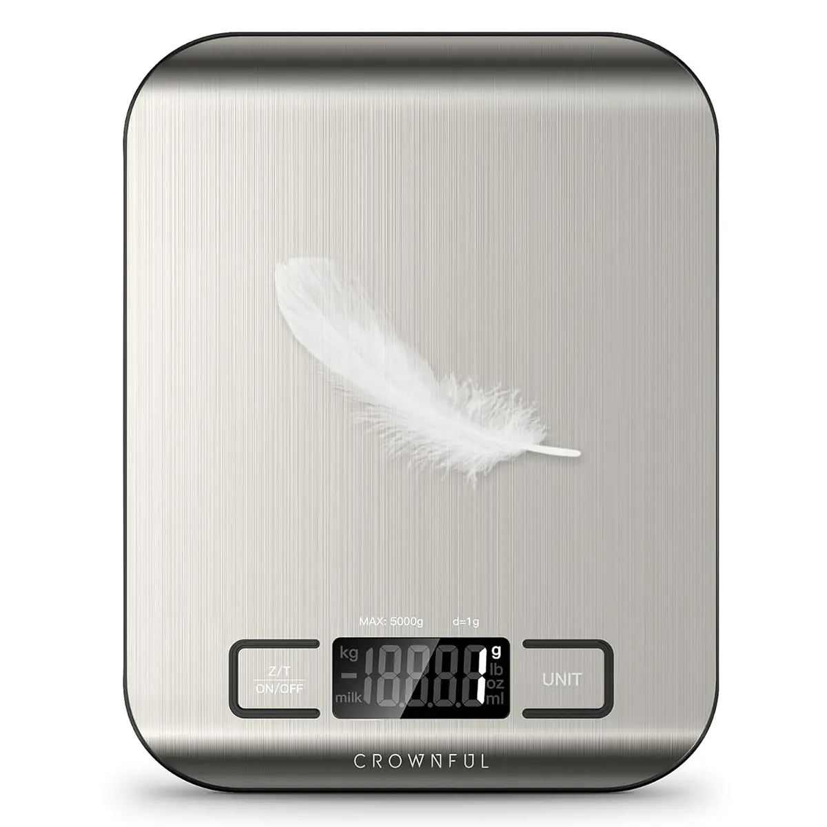 Crownful Digital Food Scale, 11 lb Digital Kitchen Scales Weight Ounces and Grams for Cooking and Baking, 6 Units with Tare Function