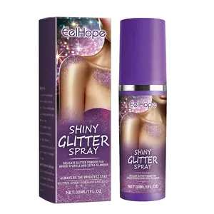 Shiny Glitter Spray for Hair and Body, Shimmer Spray for Face & Clothes, Quick-Drying Long-Lasting Holographic Sparkle Mist with Vitamin E & Glycerin, Festival Rave Party Makeup (30ml)
