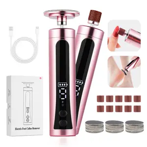 Electric foot grinder 10 Bits & 30 Sanding Papers Rechargeable, Portable Callus Remover & Nail Grinder Aluminium Manicure nail drill Pedicure Kit Pedicure Tool