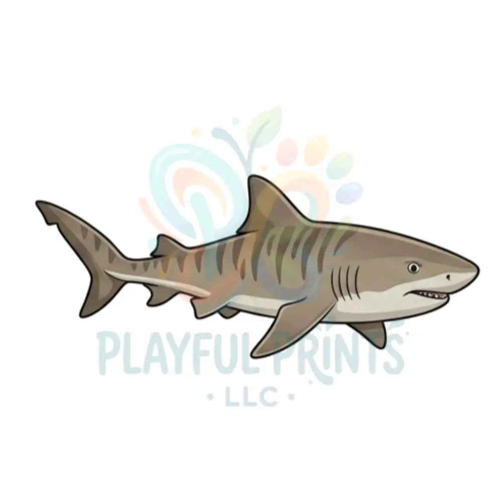 Handmade Vinyl Tiger Shark Sticker - Self Adhesive Label, DIY Supplies for Scrapbooking
