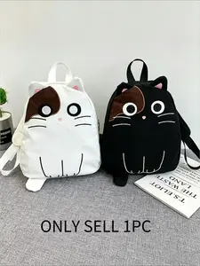 Fashionable and Cute Cartoon Cat Schoolbags for Children, High Quality Canvas Backpack, Ideal for Students' Travel and Shopping, Kawaii Backpack, Childrens Bag
