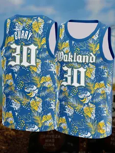 Stephen Curry #30 Basketball Jersey, Sponge Print, Breathable Mesh Sleeveless, Sporty Loose-Fit, All Seasons, for Fans & Collectors