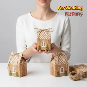 12/24/36pcs Christmas Candy Gift Box Set – Mini Kraft Paper Cookie Boxes, Elegant Gift Box, Perfect for Xmas Party Favors, Wedding Candy Bags, Christmas Tree Decorations & New Year Gifts | Viral Holiday Gift Packaging | Reusable Treat Boxes