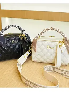 New Elegant Diamond Pattern Handbag, Small Scented Leather Shoulder Crossbody Bag, Fashion Pillow Bag High Quality, Two Adjustable Straps