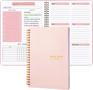 Undated Weekly Planner A5 Personal Goals Journal Non Dated Planner with Goal Habit Tracker Organizer Cute Week Planners for Kids School Work