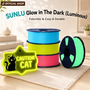 SUNLU | Glow in The Dark (Luminous) 3D Printer Filament 1KG PLA，PETG | Smooth Printing High Toughness No Clogging | Beginner-friendly, Creative gifts