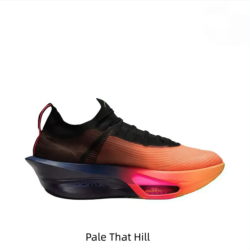 Fiery sunset gradient collectible sneakers, seamless sock knit upper with multi-tone hollow wedge cushion sole