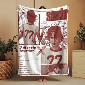Latin Music Vintage Blanket, Summer Tour Aesthetic Throw, Retro Concert Style Cozy Sherpa Blanket, Gift for Men and Women
