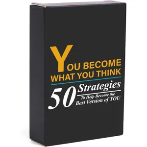 You Become What You Think - Affirmation Cards for Men, 50 Double-Sided Daily Motivational Inspirational Cards to Elevate An Athlete Mindset, Affirmation Gifts for Husband, Motivation  for Coworker
