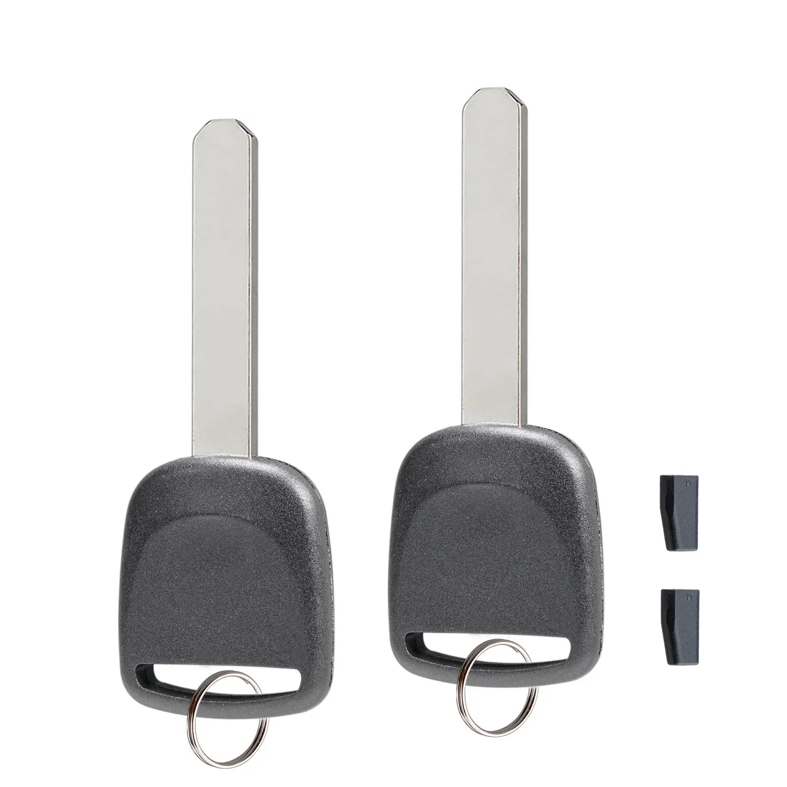 2x Ignition Chipped Key Set HO03-PT (HO03PT) Plastic Key with ID46 Chip, Anti-Theft Transponder, Uncut Blade for Acura, Honda Fit, Accord, Civic (Cut and Programmed Required)