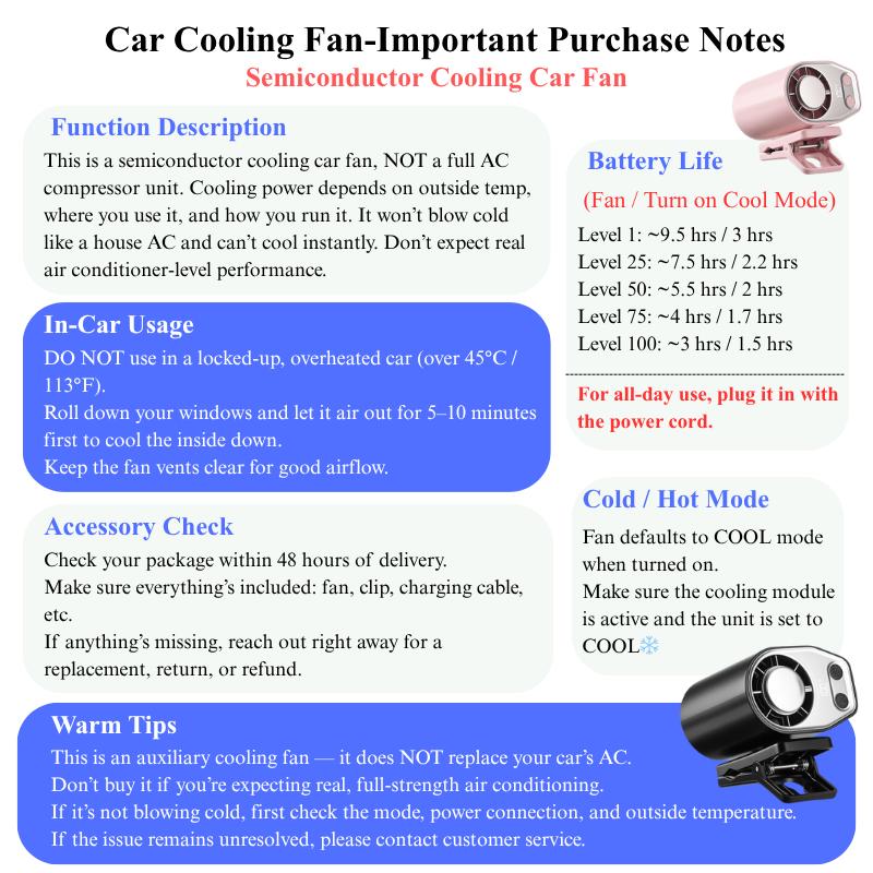 Car Fan specs