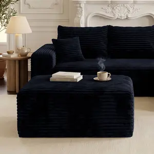 【Father's Day】Oneroom 35” Boneless Cloud Ottoman, Versatile Floor Seating & Coffee Table Alternative, Heavy-Duty Modular Sofa Extension for Living Room & Home Theater，ottoman foot rest，large ottoman，coffee table ottoman，black ottoman，velvet ottoman