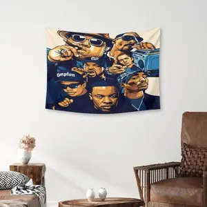 Hip Hop American Rapper Tapestry Wall Hanging Unframed Music Lovers Bedroom Dorm Room Apartment Aesthetic Decor Gift