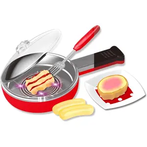 Electric Frying Pan Cooking Pot Play Set | Light, Realistic Sound Effects & Magic Color Changing Food | Ultimate Pretend Play Kitchen Toy