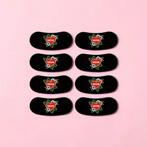 Mother's Day Eye Black Stickers Four Pairs per Sheet I Love Mom Eye Black Stickers for Baseball or Softball Tournaments Perfect for Sports Events Tattoo Style Heart