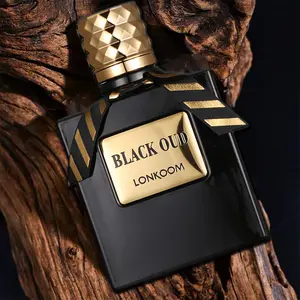 [US]LONKOOM Black Oud 100ml Black Firday Holiday Gift For Him Woody Aromatic Fragrance FOR MAN  EDT Long Lasting