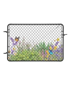 Chain Link Fence Gate Fit 2.2-6 x 6 Ft, Adjustable Opening Gate Frame, Gate Posts Not Included, Durable Steel Construction, Weather Resistant, Easy Installation, DIY Fence Gate Hardware Kit for Residential and Commercial Use
