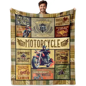 Motorcycle Gifts for Men, Motorcycle Throw Blanket 60"x50", Gifts for Motorcycles Riders Lovers Women, Best Motorcycles Enthusiasts Gift Ideas for Birthday/Christmas/Father's Day