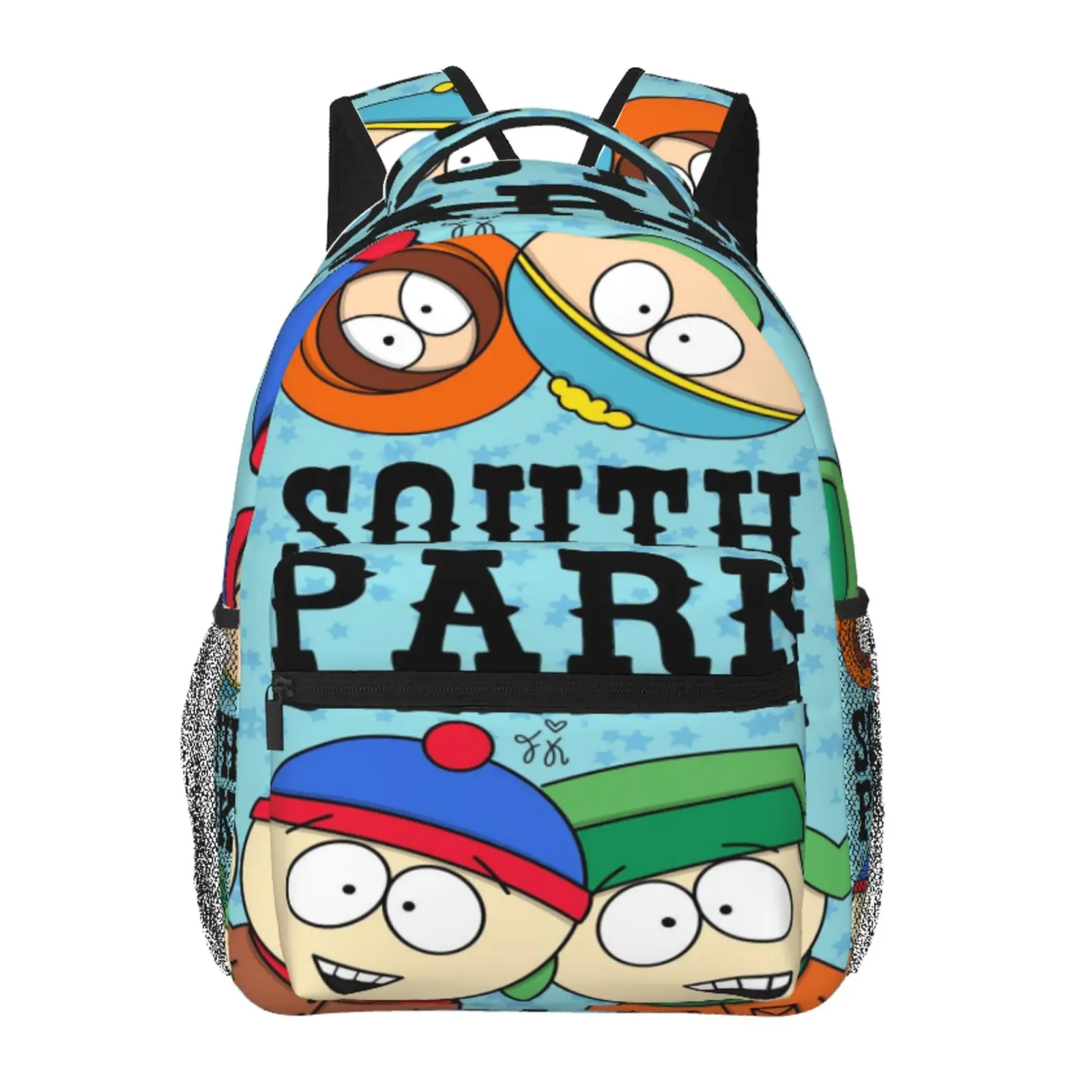 Multi-Compartment South Park Backpack Large Capacity South Park School Shoulder Bag for Back-to-School Office Trips Weekend Hiking, Cartoon Casual South Park Merch Casual Daypack School Bag for Boys Girls Fans & Gift Giving