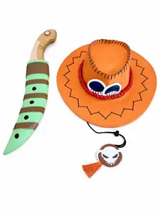 Kinstore Fantasy Ace PU Foam Dagger One the Piece Cowboy Hat for Cosplay Replica PU Foam Sword