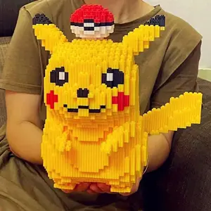 Anime Pikachu Diamond Micro Building Blocks Games Model Bricks Figures Decompression Toys For Kids Gift