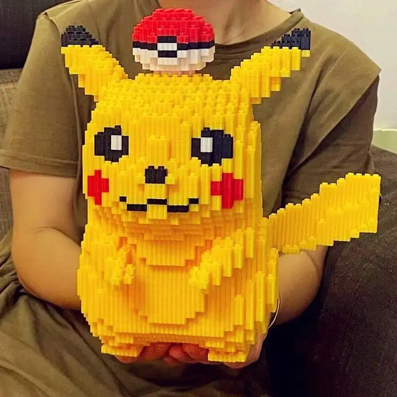 Anime Pikachu Diamond Micro Building Blocks Games Model Bricks Figures Decompression Toys For Kids Gift