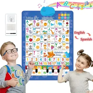 Bilingual English & Spanish Learning Interactive Alphabet Wall Chart - Includes Talking ABC, 123s & Music Poster - Educational Kids Learning Supplies, Educational Gift for 3+ Years Old Girls & Boys Gift Ideals