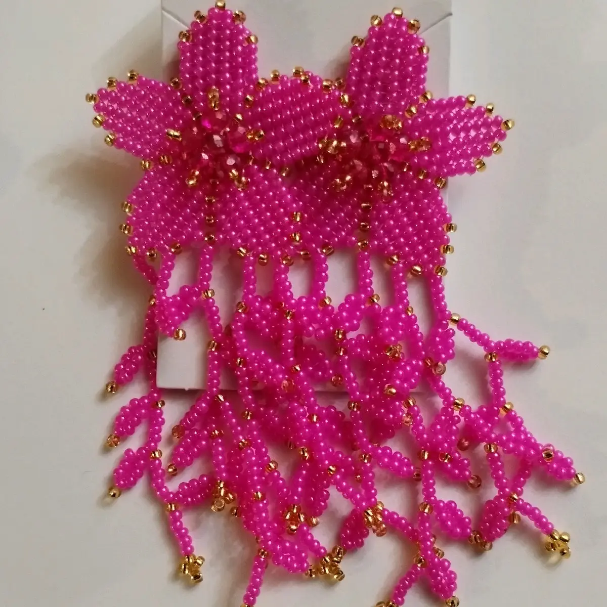 Flower beaded earrings