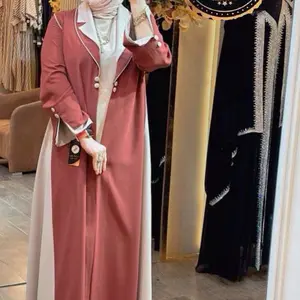 Blazer Abaya 2 Pieces ( Maroon and Beige)