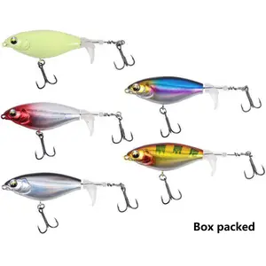 5pcs Whopper TopWater Fishing Lure, 0.432OZ Topwater Floating Lures for Bass Catfish Pike, Surface Wobble PoPobait Bass Baits Fishing Gifts for Men, 11CM Fishing Accessories for Outdoor Fishing Equipment,Whopper Plopper, Swimbaits, Fishing Lure Bait