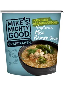 Mike’s Mighty Good Vegetarian Miso Ramen Soup – Organic Ramen Noodles – Vegan Instant Noodles – Miso Flavor – Healthy Soup – Vegan Protein Packed – Healthy & Delicious – 6 Cups 1.6oz Each
