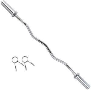 5Ft Barbell Bar Plates Solid Iron Fitness Weightlifting