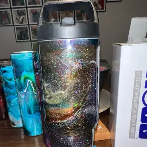 30oz Clipmate Tumbler - Galaxy Design, Reusable Drinkware, Ideal for Daily Use, Perfect for Travel & Home - Bottle