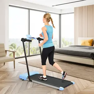 7.5 mph Folding walking mat with LED display and built-in hub - Compact off-station treadmill for home office treadmills