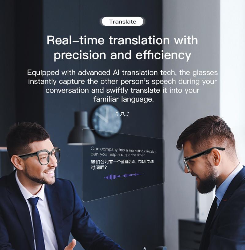 Smart AI Camera Glasses 8MP High-quality Photos Wearable Bluetooth Video Music WiFi Camera Translation AI Voice, button touch adjustment Sunglasses
