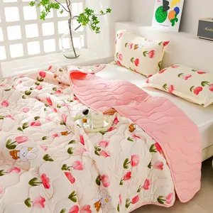 3pc Soft Skin-Friendly Thin Blanket Set, Soft Bedding Sets, Bed Sets Supplies, Printed Embossed Bedspread, All-Season Cover, Single Twin King Size, Home Bedroom Hotel Sofa Decor