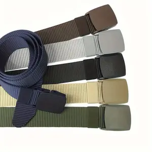 Nylon belt for men and women, hypoallergenic fabric belt, casual belt with smooth buckle, nylon belt for security screening, pants belt for young students, casual outdoor fashion